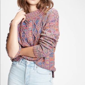 Gap Cable Knit Crewneck Sweater multi colored